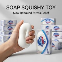 Novelty Soap Squishy Stress Ball Crunchy Squeeze Fidget Toy Round Block ASMR Anti Stress Anxiety Relief Funny Adult Gift