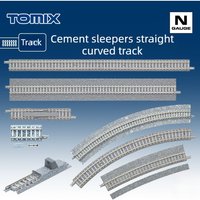 TOMIX N Scale Train Accessories Cement Sleepers Broad Gauges Straight and Curved Tracks C317 S280 Multiple Options Available