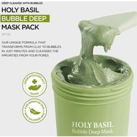 90g Holy Basil Bubble Clay Mask, Deep Cleansing Pore Oil-control Mask with PHA, Exfoliating Blackhead & Dead Skin Removal Mask