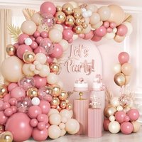 105 Pcs Pink Neutral Metal Gold Balloon Arch Set for Girls' Birthday Party Decorations Weddings Engagements Baby Welcome Parties