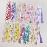 Creative Flower Printed Acrylic Bookmark with Tassel Transparent Book Markers for Students Teachers Index Tags Stationery Supply