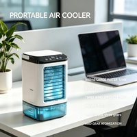 Nuevo Enfriador de Aire Personal Recargable 2026, Mini Ventilador Evaporativo de Escritorio con Tanque de 900 ml, 3 Velocidades, Luz Nocturn