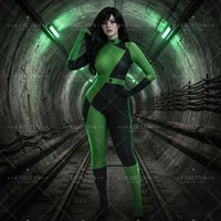 Women's Shego Costume Kim Cosplay Outfit Halloween Black Green Bodysuit Halloween Party Outfit for Women Cosplay Events
