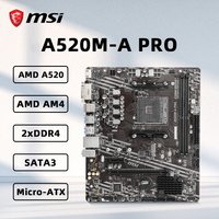 MSI A520M-A PRO Motherboard Support Ryzen 5 5600G Ryzen 5 5700G 5700X 5800x3D CPU A520M AM4 4xDDR4 M.2 NVMe mATX Mainboard