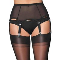 Sexy Perspective Women Garter Belt Adjustable Six Clips Garter Leg Harness Net Yarn Plastic Belt Buckle