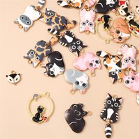 20pcs Mix Cartoon Animal Charms Enamel Cat Charms Pendants for Jewelry Making Earrings Necklaces Bracelets DIY Crafts Supplies