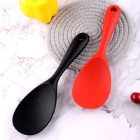 1Pcs Silicone Spoon Non-stick Cooking Spoon Anti-scalding Pot Rice High-temperature-resistant Spoon Durable Kitchen Gadgets