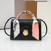 New Arrival Women Crocodile Pattern Shoulder Bag Korean Fashion Casual All-match Handbag Tote Bag With Scarf