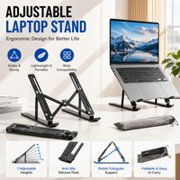 2PCS Multi-height notebook holder, wide compatibility for 8-16" laptops, space-saving foldable design with excellent air circu