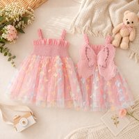 Robes de soirée pour bébés filles, costume pour enfants, ailes de papillon, fête d'anniversaire, vêtements pour enfants, doux, coloré, tout-petit, été, nouveau