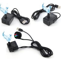 DC 5V 3W USB-Kabel Wasserpumpe mit LED-Anschluss Micro Tauchpumpe 4-LED-Pumpe bunt Aquarium Aquarium Brunnen Teich