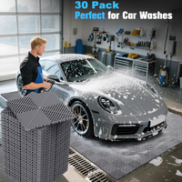 30 Pack Interlocking Floor Tiles 40x40cm Heavy Duty Self-Draining Modular Mats Non-Slip Oil-Resistant Wear-Proof Durable Drainage Mats for Garage Workshop Patio Deck Pool Shower 6000lbs Load Capacity