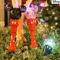 Disney Cartoon Mickey Mouse Automatic Blowing Bubble Stick Lighting&music Waterproof Toy For Kids Girl toy Gifts