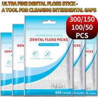 300/150/100/50Pcs Ultra Fine Dental Floss Picks, Interdental Cleaners, Portable Oral Care Tools For Travel & Daily Use