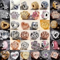 Classic Irregular Sparkling S925 Love Pendant Bead Compatible with Original Snake Bracelet Necklace for DIY Mother's Day Gift