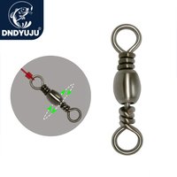 DNDYUJU 100pcs Fishing Connector Barrel Swivel Carbon Steel Sea Hooks Connector for Sea Fishing Luer Connector Accessories