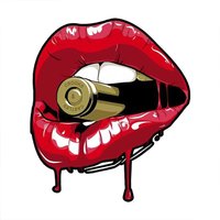 17CMX15CM Personality PVC Decal Red Lips With Bullet Car Sticker Motorcycle Helmetmet Laptop Decorative DIY Accessories