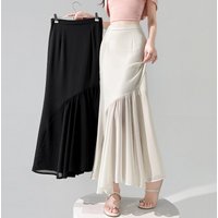 Women's Skirt Black Mesh Patchwork Bodycon High Waist A Line Fishtail Midi Slim Summer New