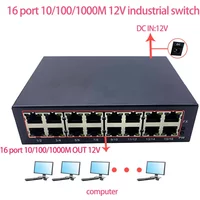 16 port 10/100/1000M dc in 12V industrial ethernet switch module for School , Shopping Mall , Industrial Zone, Shopping Mall