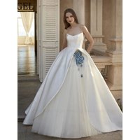 ANGEL Customized Exquisite Wedding Dresses 2025 A-Line Satin 3D Flowers Sexy Long Bridal Gown Tulle Sleeveless Vestidos de Novia