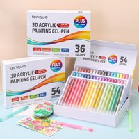 Languo Three-Dimensional Effect Acrylic Painting Gel Pens Set 1.0mm 3D Acrylic Paint Markers Pens Color Drawing Pen Art Supplies