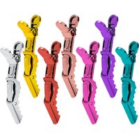 New 6Pcs Professional Plating Alligator Hair Clip Design Claw Shaped Hair Clip Clamps Non Slip Hairdressing Salon Barber Hair Cl