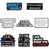 Funny Sarcasm Quote Enamel Pins I'm Fine It's Just My Face Control Yourself Delete Negativity Brooches Lapel Badge Jewelry Gifts