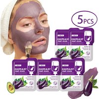 5pcs LAIKOU Eggplant Mud Mask Oil Control Moisturizing Anti-Acne Anti Wrinkle Whitening Cleansing Clay Mask Skin Care Face Mask