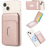 For iPhone 17 16 15 14 13 12 Pro Max Magnetic Leather Card Holder Wallet for Apple Magsafe Phone Bag Cover with MagSafe Magnet