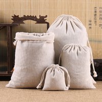 5/10 Pieces Home Organizer Linen Dust Bags with Drawstring 8x10/15x20/30x40cm Multi Size Reusable Cotton Storage Pouches
