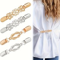 4Pcs Vintage-Inspired Waist Cincher Clips for Women - Adjustable Metal Brooches for Dresses Shirts Shawls Secure Hold Zinc Alloy