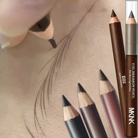 3 Colors Wooden 2 in 1 Eyebrow & Eyeliner Pencil, Waterproof Long Lasting Dual Use Pencil, Natural Eye Makeup Pen