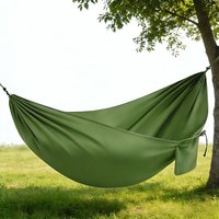 Portable Single Person Hanging Hammocks Storage Bag for Beach Outdoor Camping Solid Cloth Strength Parachute Fabric Garden Bed