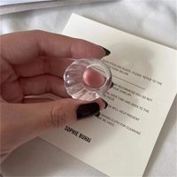 Y2k Classic Simple and Exquisite Geometric Solid Color Acrylic Corner Ring Women's Transparent Resin Hip Hop Ring Charm Jewelry
