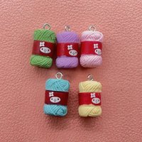 10cps/pack Cute Mini Sewing Wool Ball Resin Cute Charms Diy Earring Bracelet Small Pendants For Jewelry Making