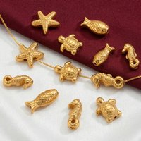 5pcs Stainless Steel Fish Beads Star Bee Starfish Turtle Seahorse Charms Loose Bead Spacers for Necklace Bracelet Jewelry Making