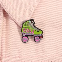 This Is How I Roll Enamel Pin Creative Retro Roller Skates Movies Inspiration Brooch Lapel Badge Jewelry Gifts For Friends