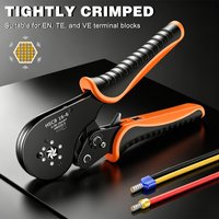 HSC8 16-6 Wire Ferrule Terminals Hexagon Crimping Pliers 0.08-16 mm² / 30-5 AWG Wide Range Sizes Ratchet Electrical Tool