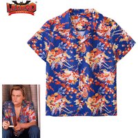 Romeo and Juliet Hawaiian Shirt Cosplay Costume Romeo Shirt 1996 Leonardo Dicaprio T Shirt Flower Button Down Shirt for Men