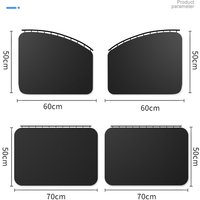 Track-Mounted Car Side Window Sunshade UV Heat Block Privacy Curtain For Rear Seat Blackout Shade Accessories