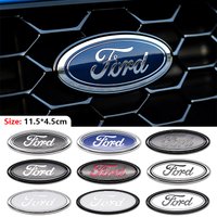 11.5x4.5cm 3D ABS Front Hood Rear Trunk Badge Emblem For Ford Fiesta Focus Mondeo Mustang Ranger Kuga Edge Auto Tuning Accessory
