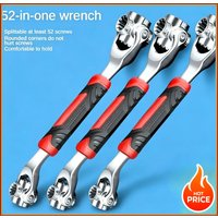 360° Adjustable Universal Wrench 52-in-1 Spline Bolt Socket Multifunctional Manual Maintenance Tools