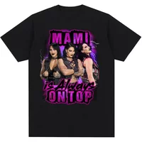 Camiseta gráfica Rhea Ripley mami luchadora femenina retro camiseta de manga corta de moda