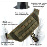 New Tactical Molle Chest Rig Platform MOLLE Bandoleer Platform Chest Strap Shoulder Strap Adjustable Nylon Gear Vest