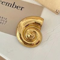 Luxurious Metals Snail Shell Brooches for Women Unisex Stainless Steels Pins Banquet Party Backpack Gifts Jewelry Accessories