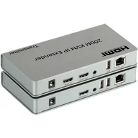 200M HDMI KVM Extender over IP/TCP CAT5e/6 1080P HDMI USB Extender Ethernet Transmitter by Network Switch Support Mouse Keyboard