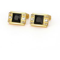 New Mens Luxury Black Crystal Cufflinks Suit Shirt High Quality Cuff Fashion Wedding Groom Gift Jewelry Father Accessories