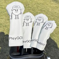 1pc/4pcs Cute and Soft Golf Club Head Cover with Cute Cartoon Embroidery | Scratch Resistant, PU Dustproof and Durable Cap Cover
