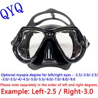 Myopia Diving Masks Snorkeling Set Nearsighted Swimming Goggle Short Sighted Nearsightedness -1.5 to -9.0