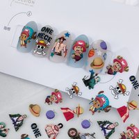 1PCS 5D New One Piece Nail Stickers Anime Characters Self-Adhesive Nail Art Accessories Chopper Luffy Zoro Sanji Nail Parts